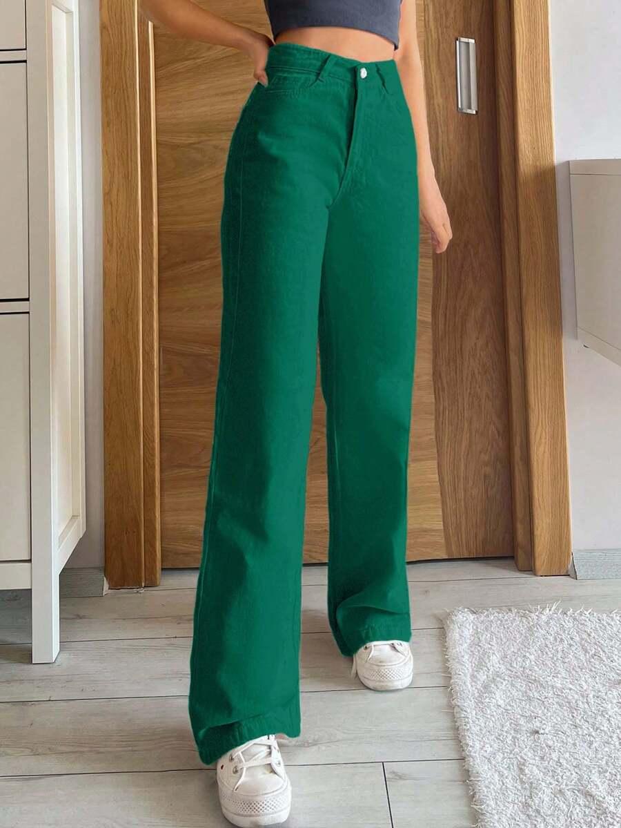 ZIELONE SPODNIE JEANS 