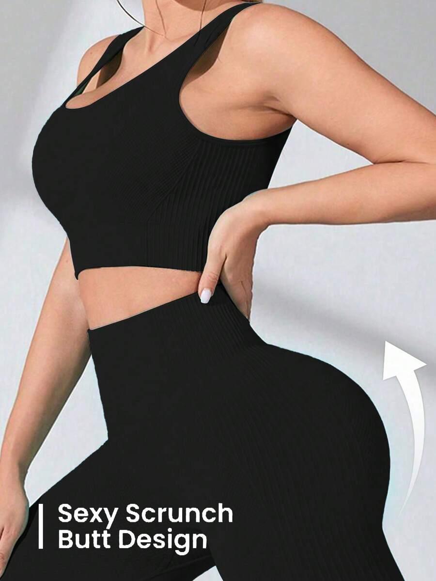 sportowy komplet biustonosz legginsy 