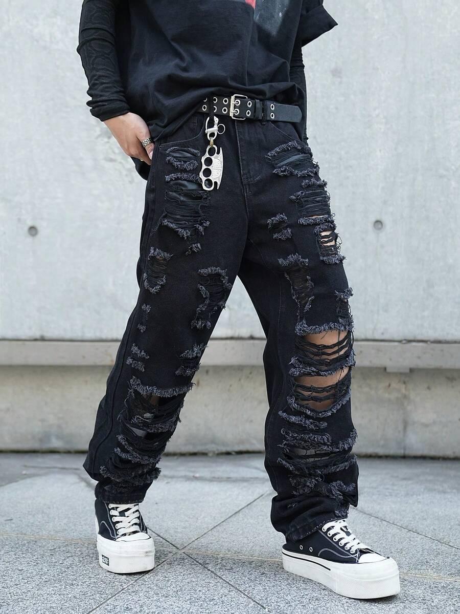 CZARNE SPODNIE JEANS 