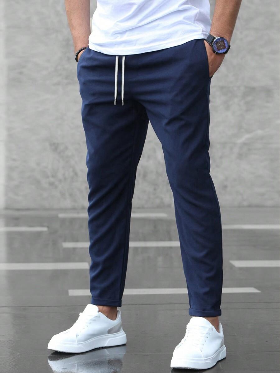 GRANATOWE SPODNIE CASUAL