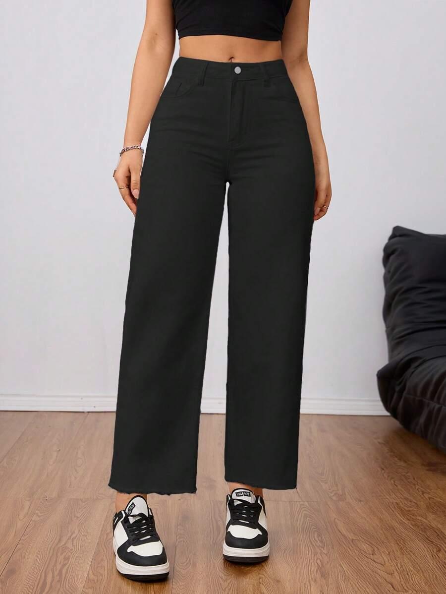 CZARNE SPODNIE JEANS 