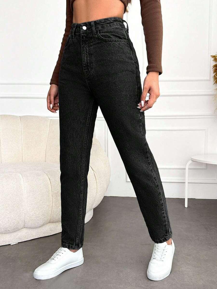 CZARNE SPODNIE JEANS