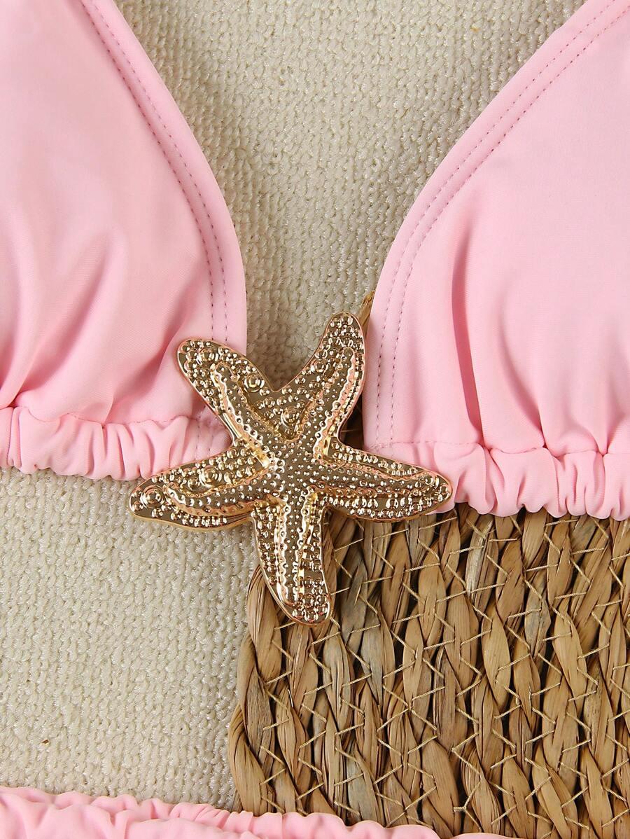 RÓŻOWE BIKINI SPÓDNICA KOMPLET