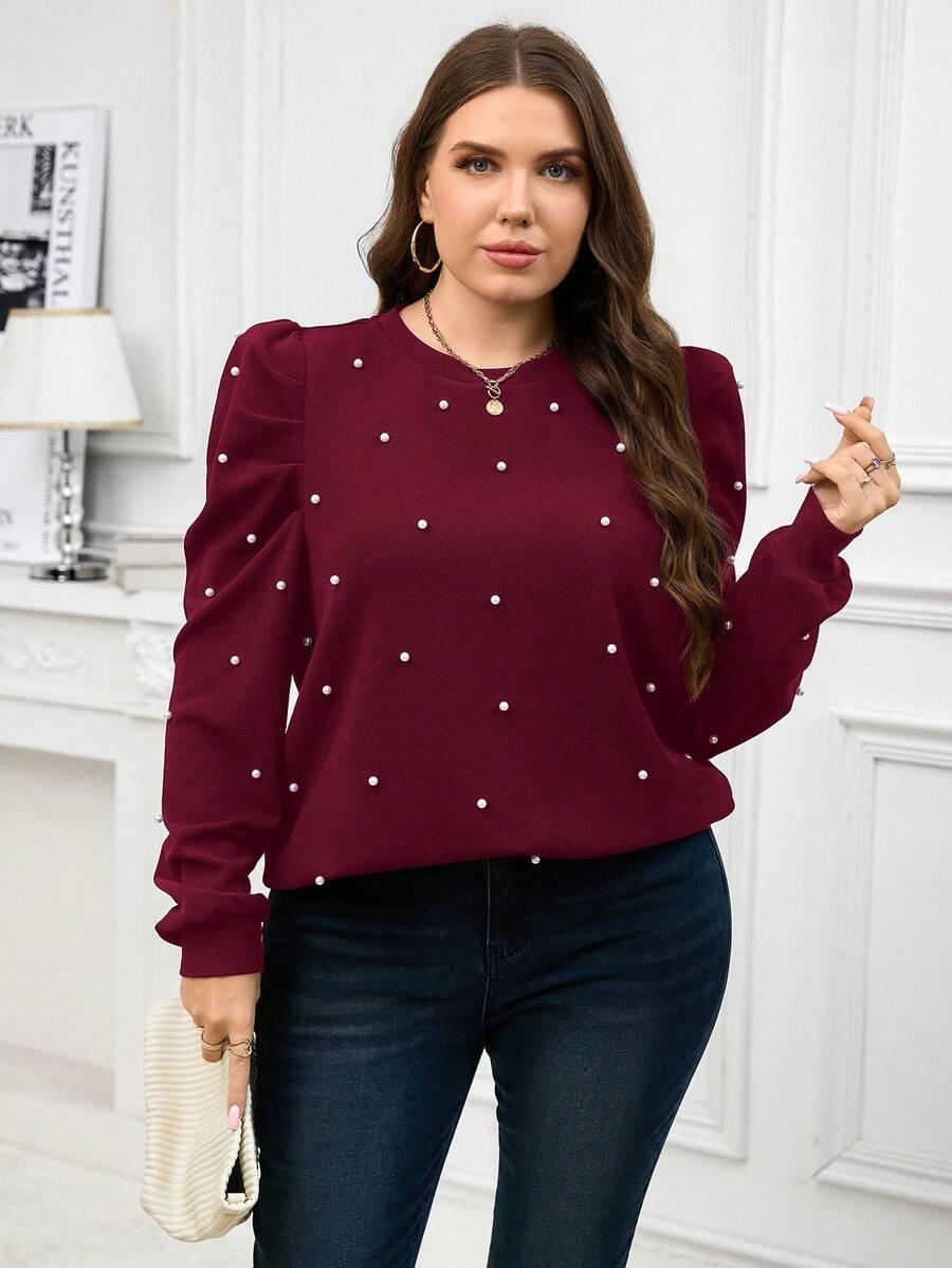 ELEGANCKA BLUZA DAMSKA Z PEREŁKAMI