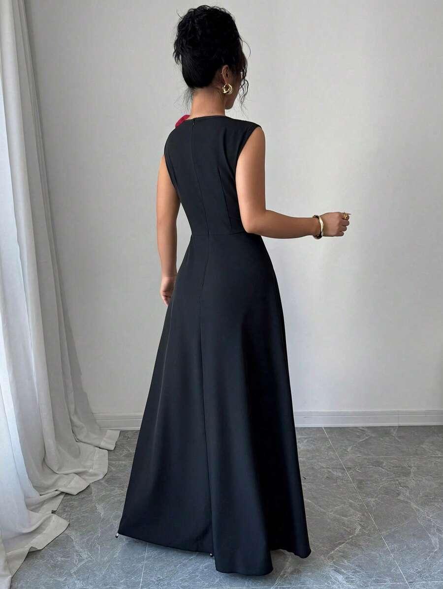 czarna maxi sukienka