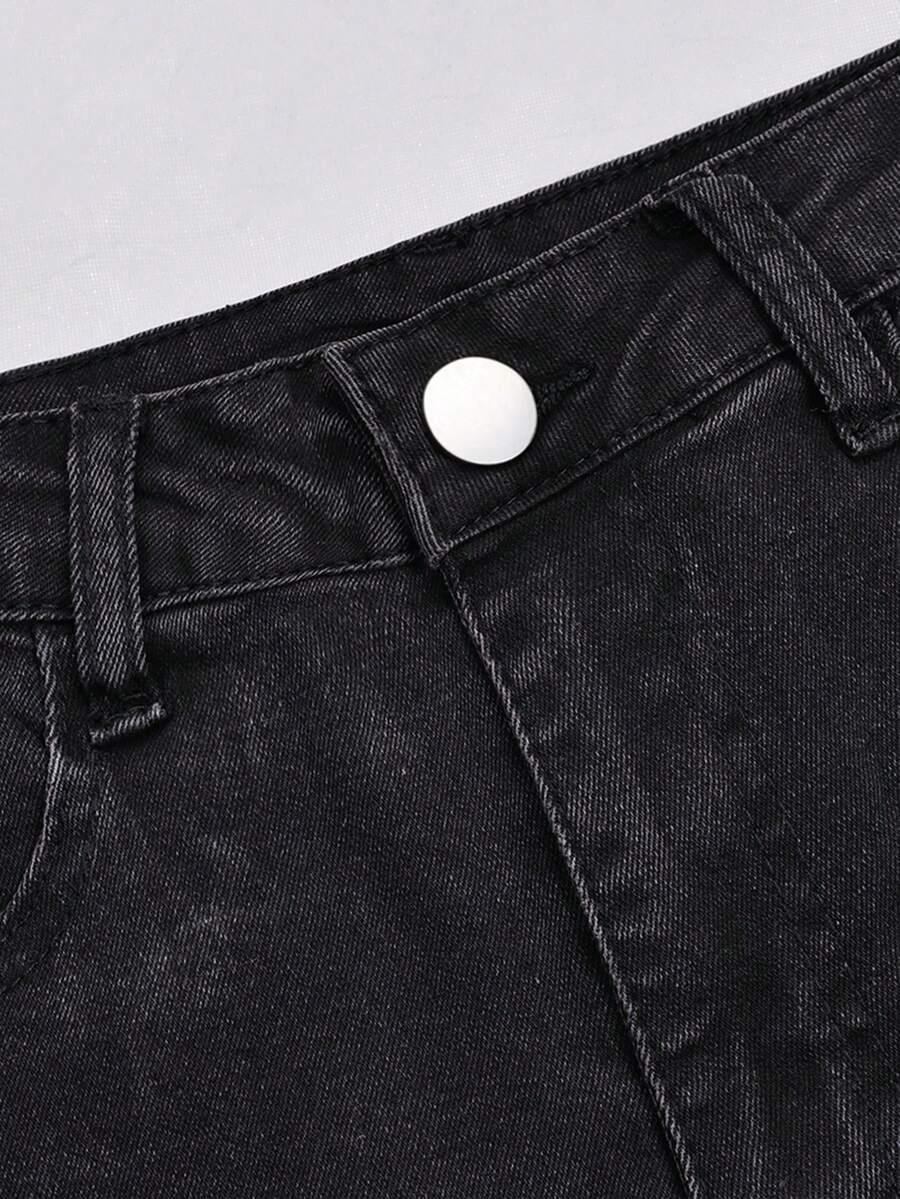 CZARNE SPODNIE JEANS