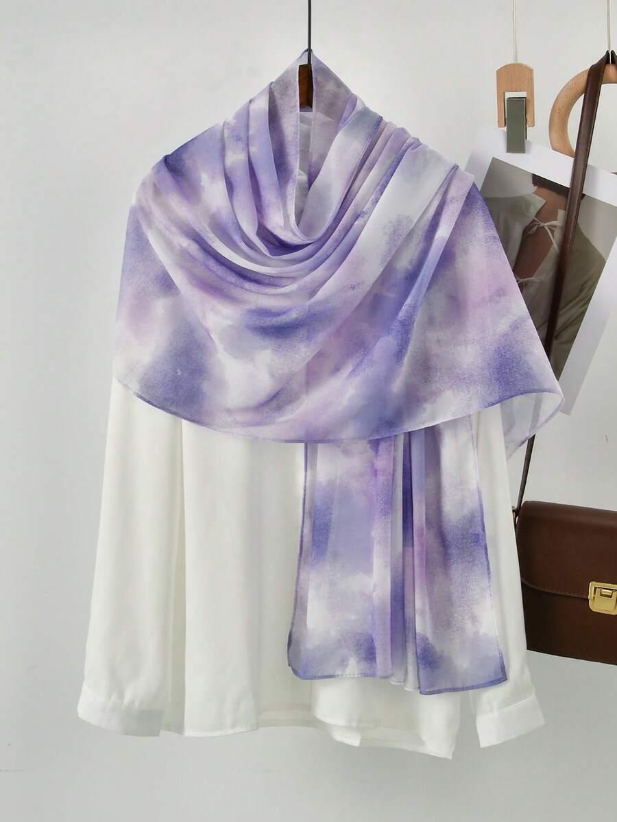 fioletowa chusta tie-dye
