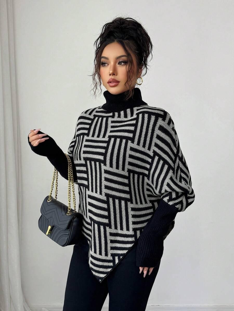 czarny sweter golf 