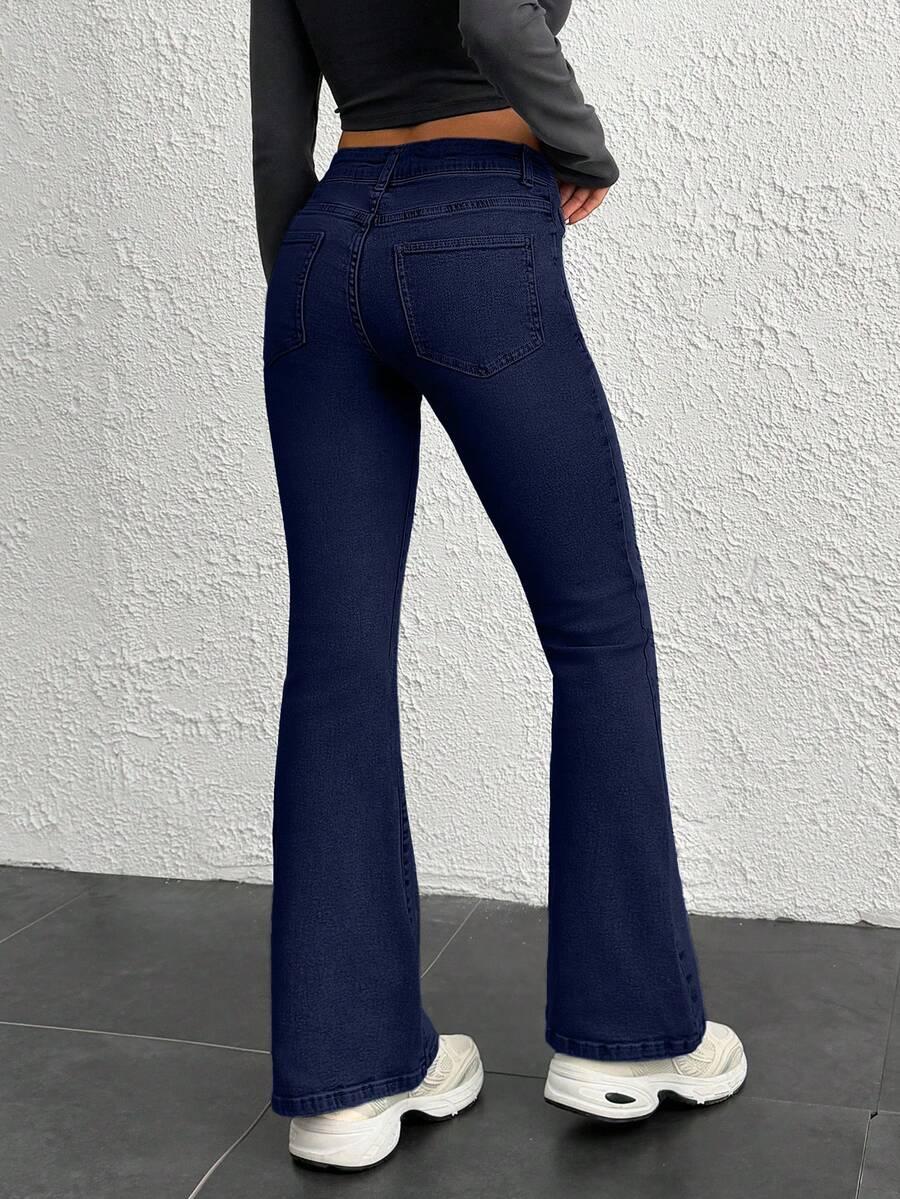 GRANATOWE SPODNIE JEANS