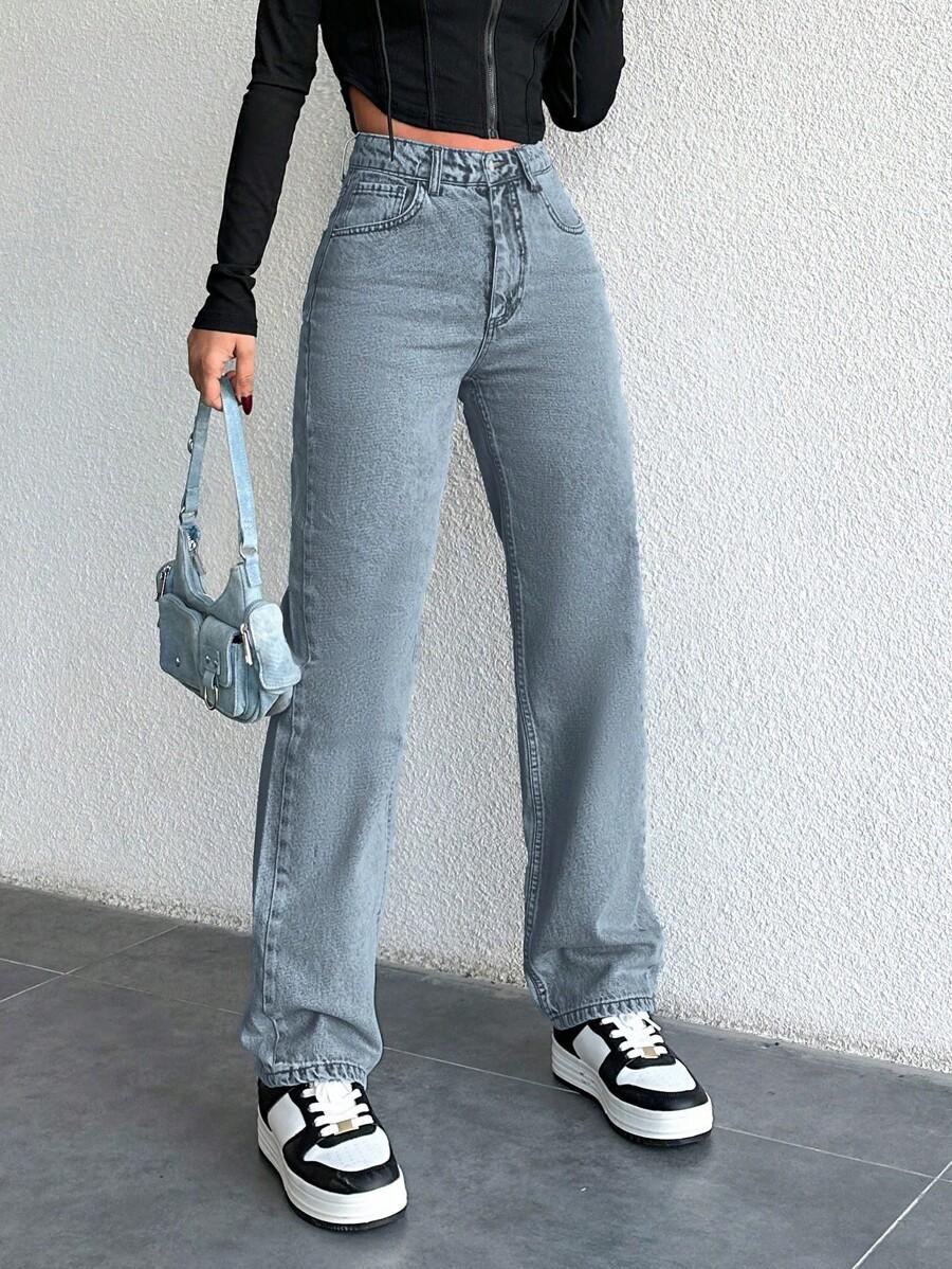 SPODNIE JEANS PROSTA NOGAWKA 