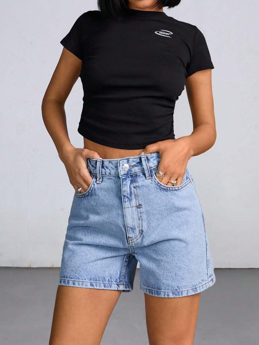 NIEBIESKIE KRÓTKIE SPODENKI JEANS