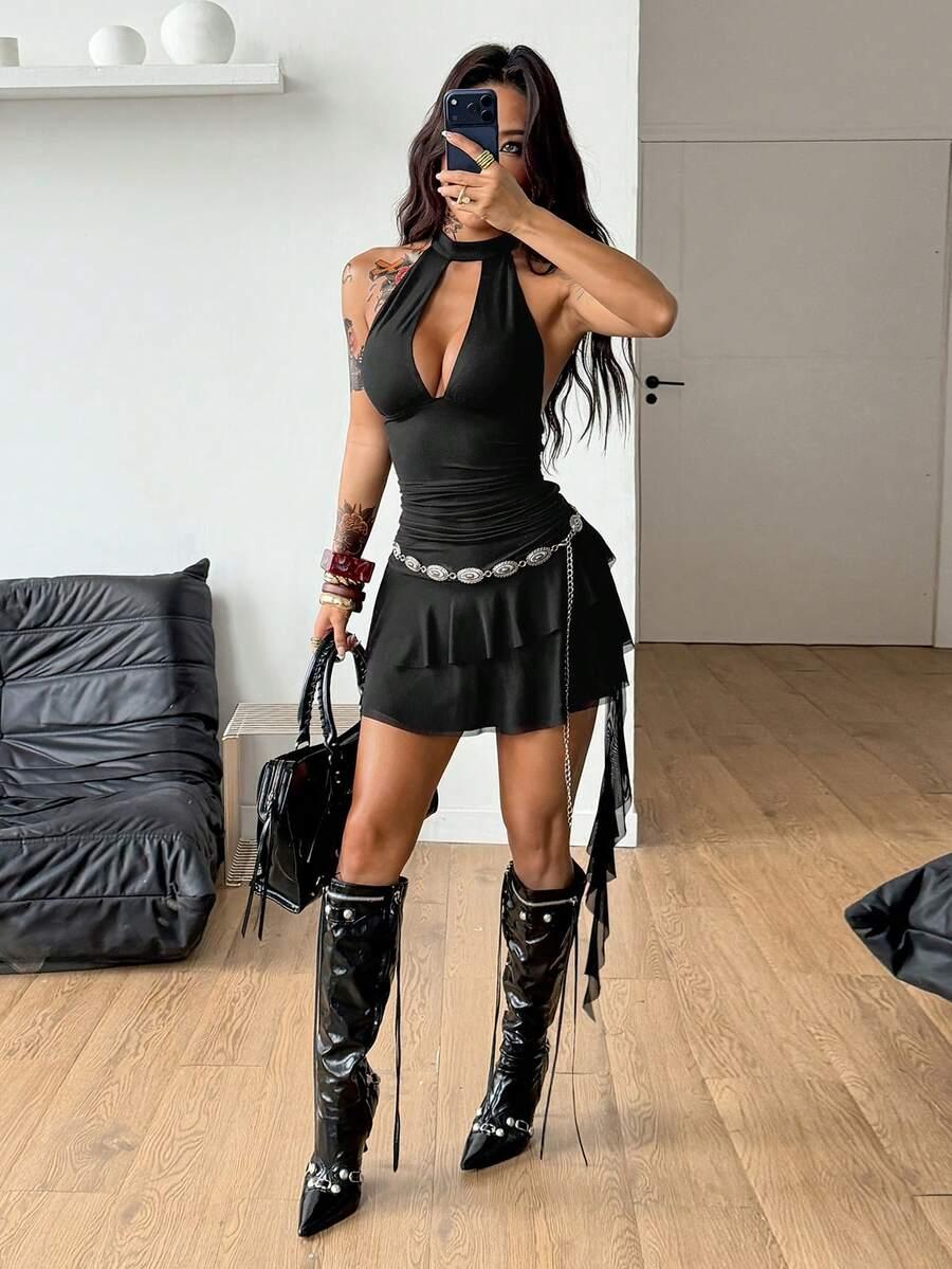 czarna mini sukienka