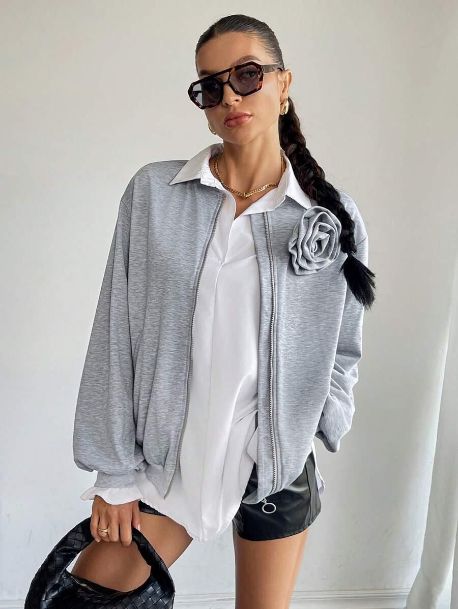 szara bluza bomber