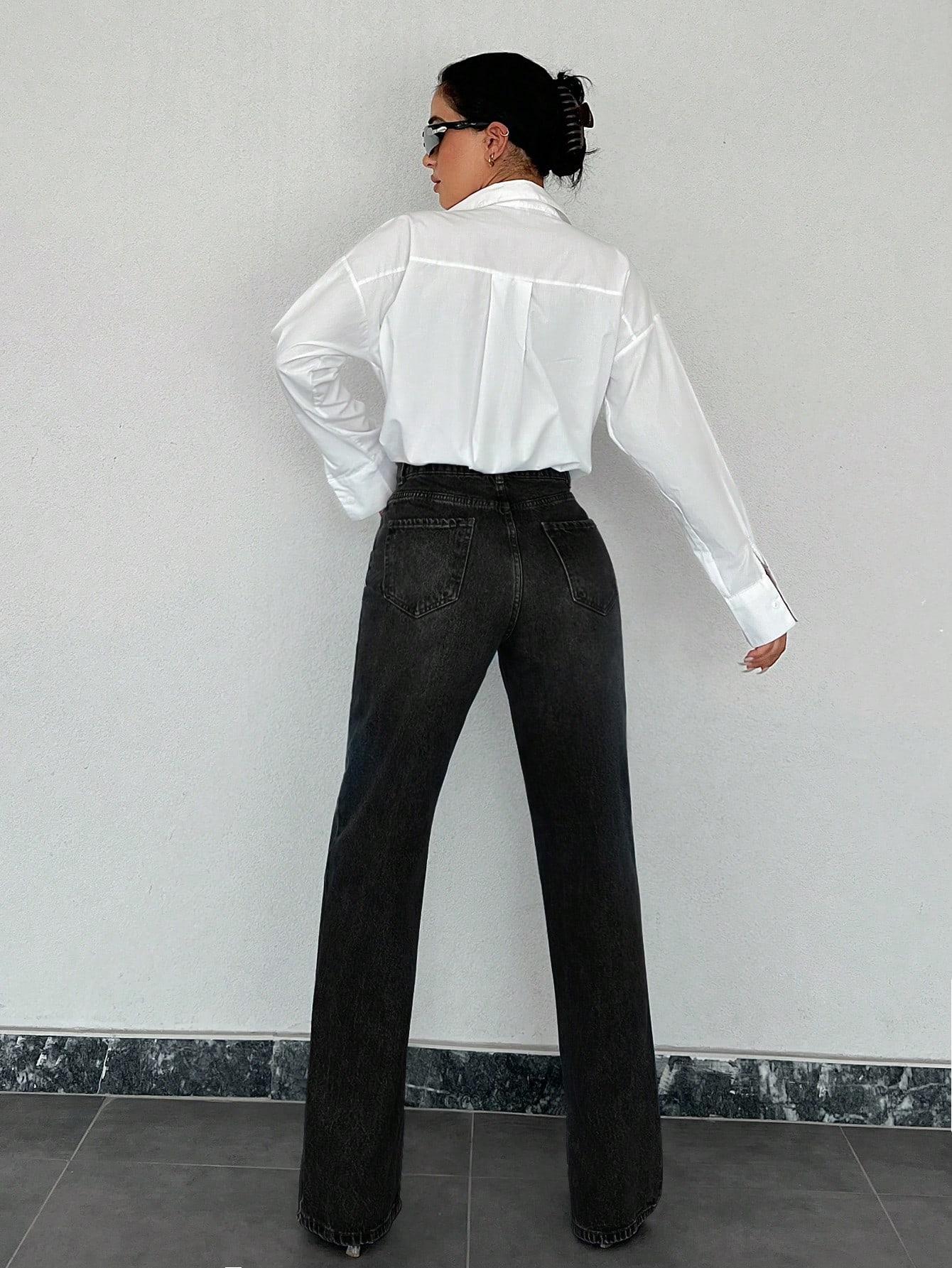 PROSTE SPODNIE JEANS WYSOKI STAN