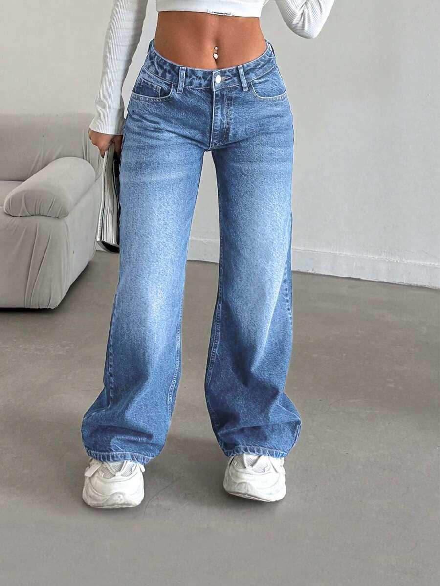 NIEBIESKIE SPODNIE JEANS KIESZENIE