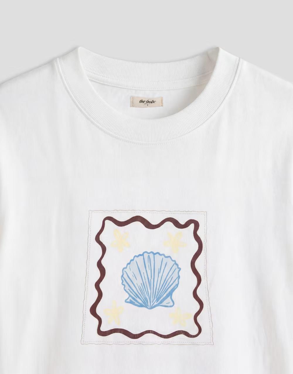 biały t-shirt print
