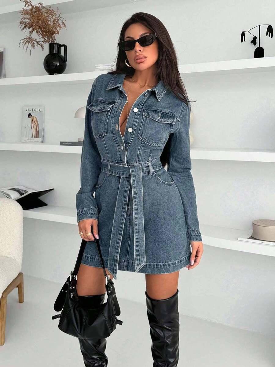 NIEBIESKA SUKIENKA JEANS 