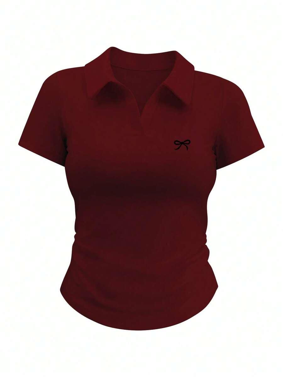 bordowa koszulka polo