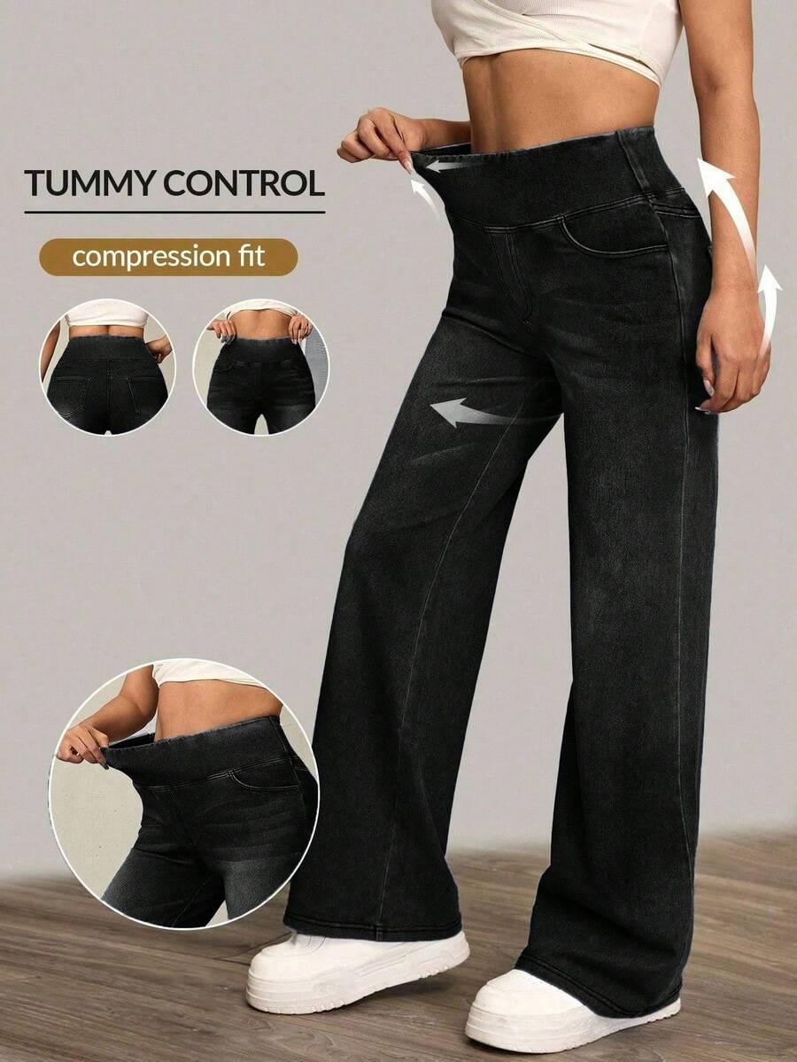 CZARNE SPODNIE JEANS 