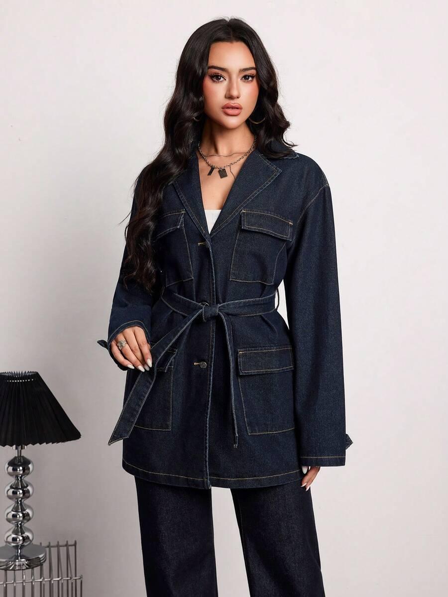 GRANATOWA KURTKA JEANS