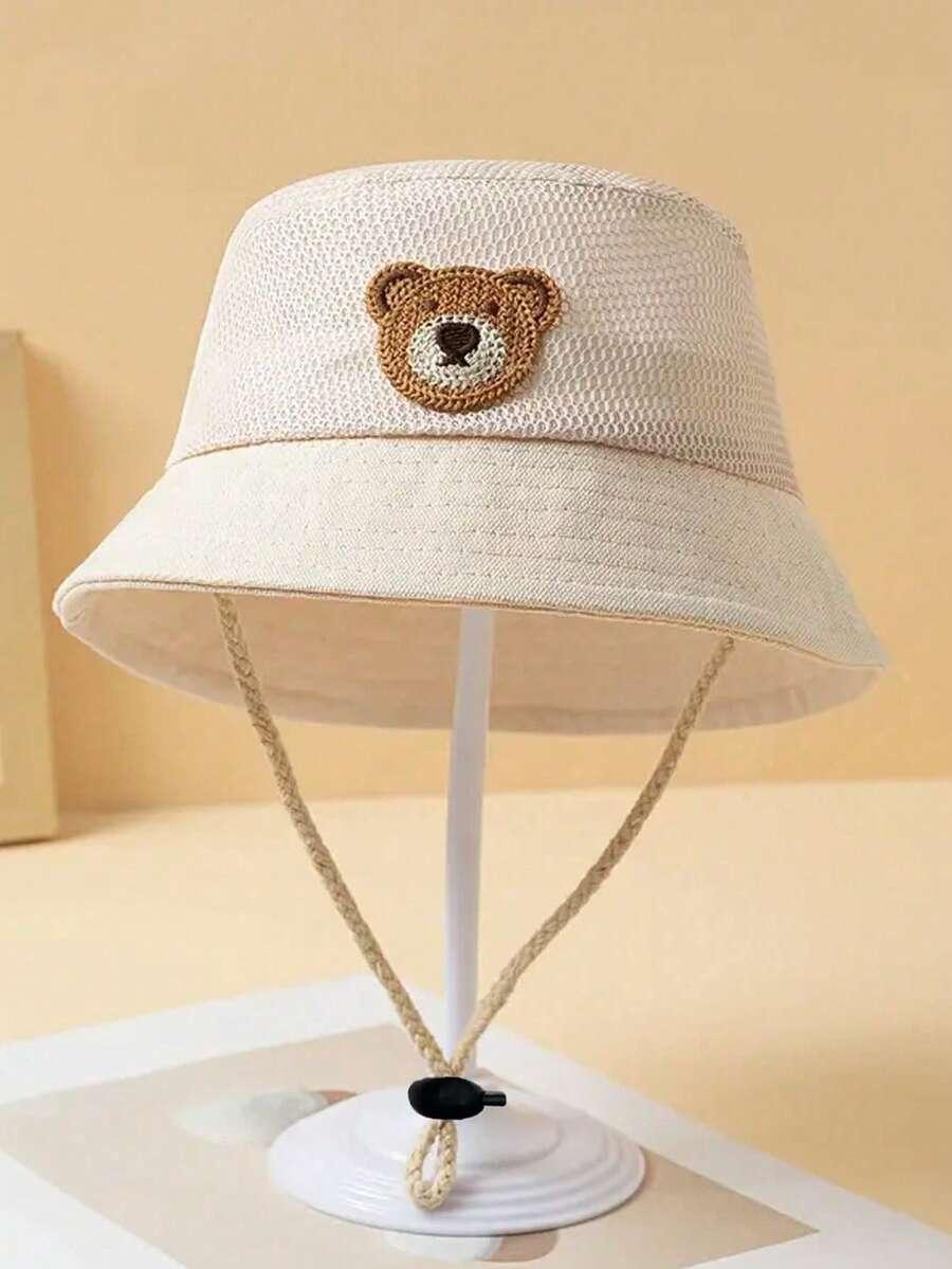 beżowy KAPELUSZ bucket haft