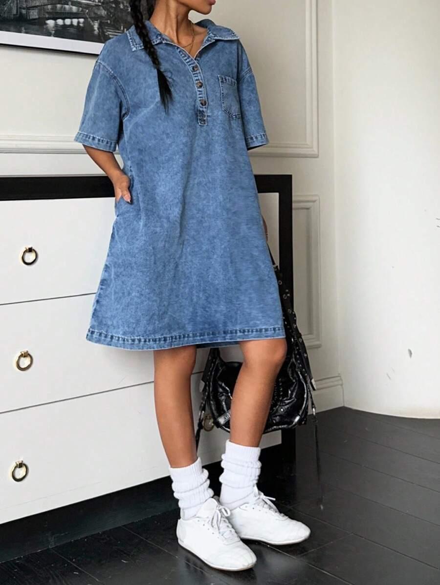 JEANSOWA SUKIENKA OVERSIZE