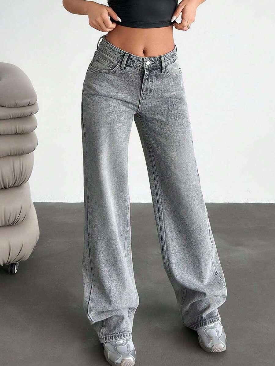 szare spodnie jeans 