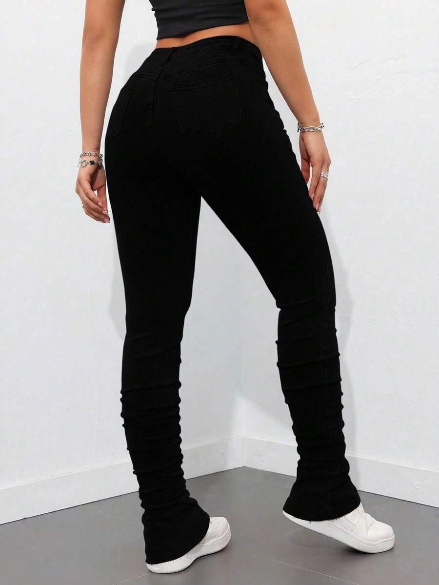 CZARNE SPODNIE JEANS