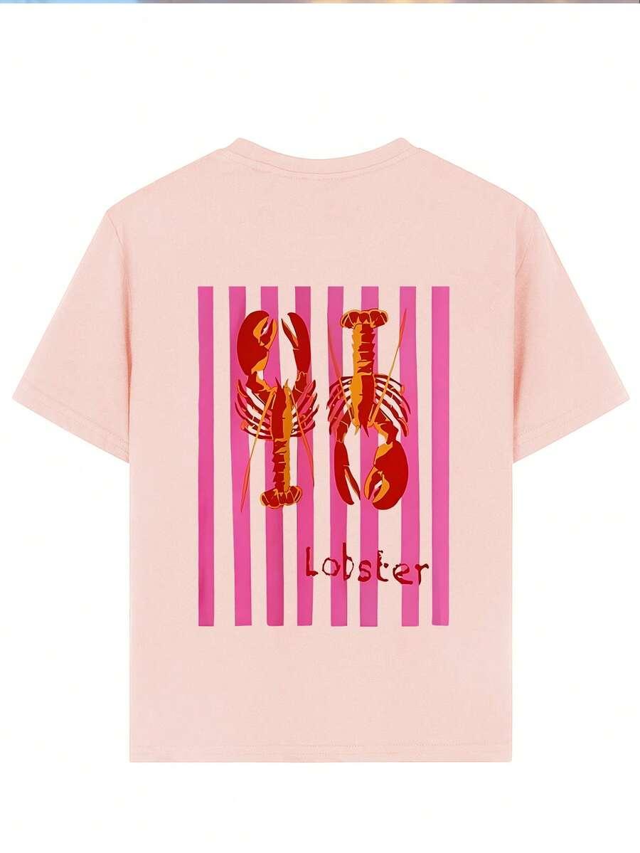 RÓŻOWY T-SHIRT OVERSIZE PRINT