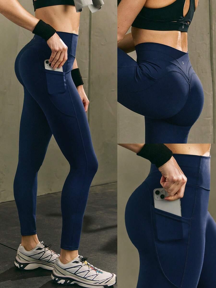 granatowe legginsy sportowe