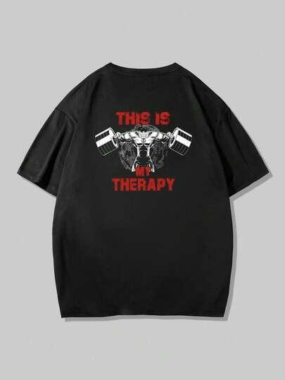 czarny t-shirt print