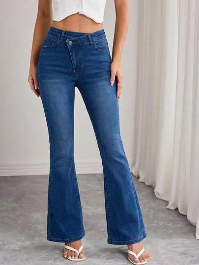 niebieskie jeansy casual