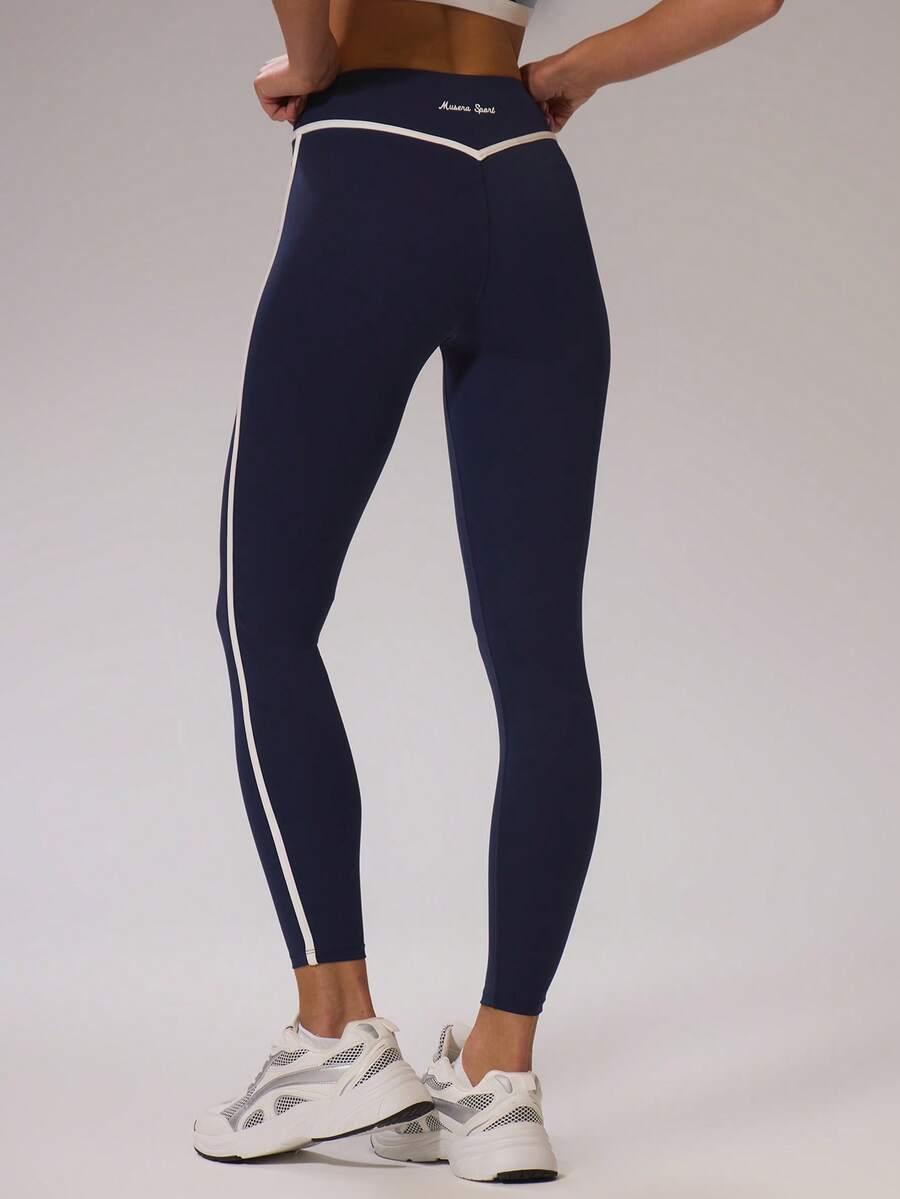 granatowe legginsy wysoki stan