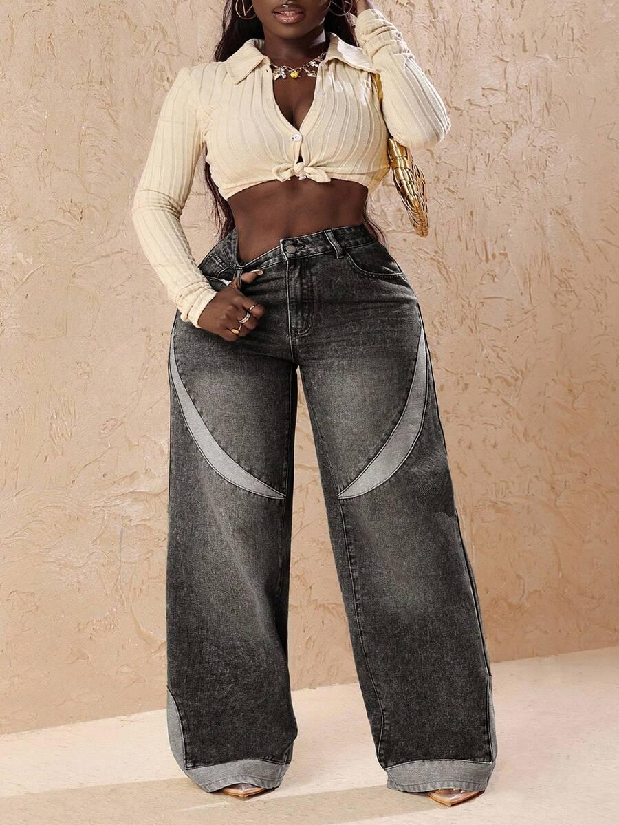 szarE SPODNIE JEANS