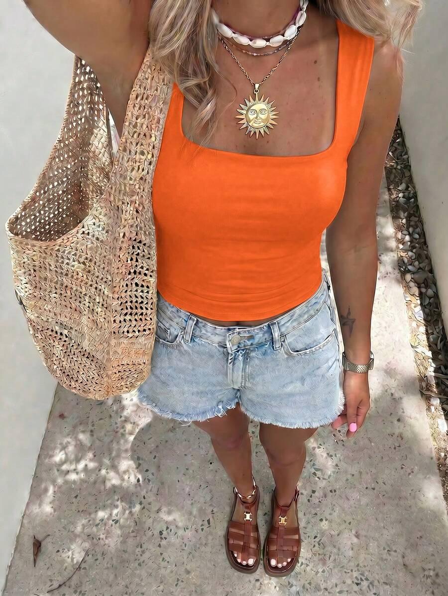 pomarańczowy top casual