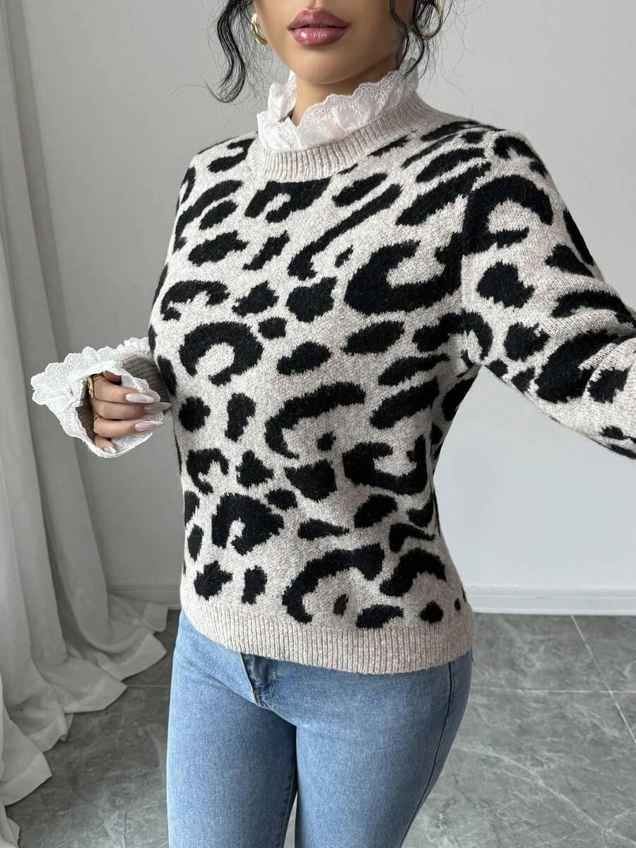 SWETER ANIMAL PRINT KORONKA