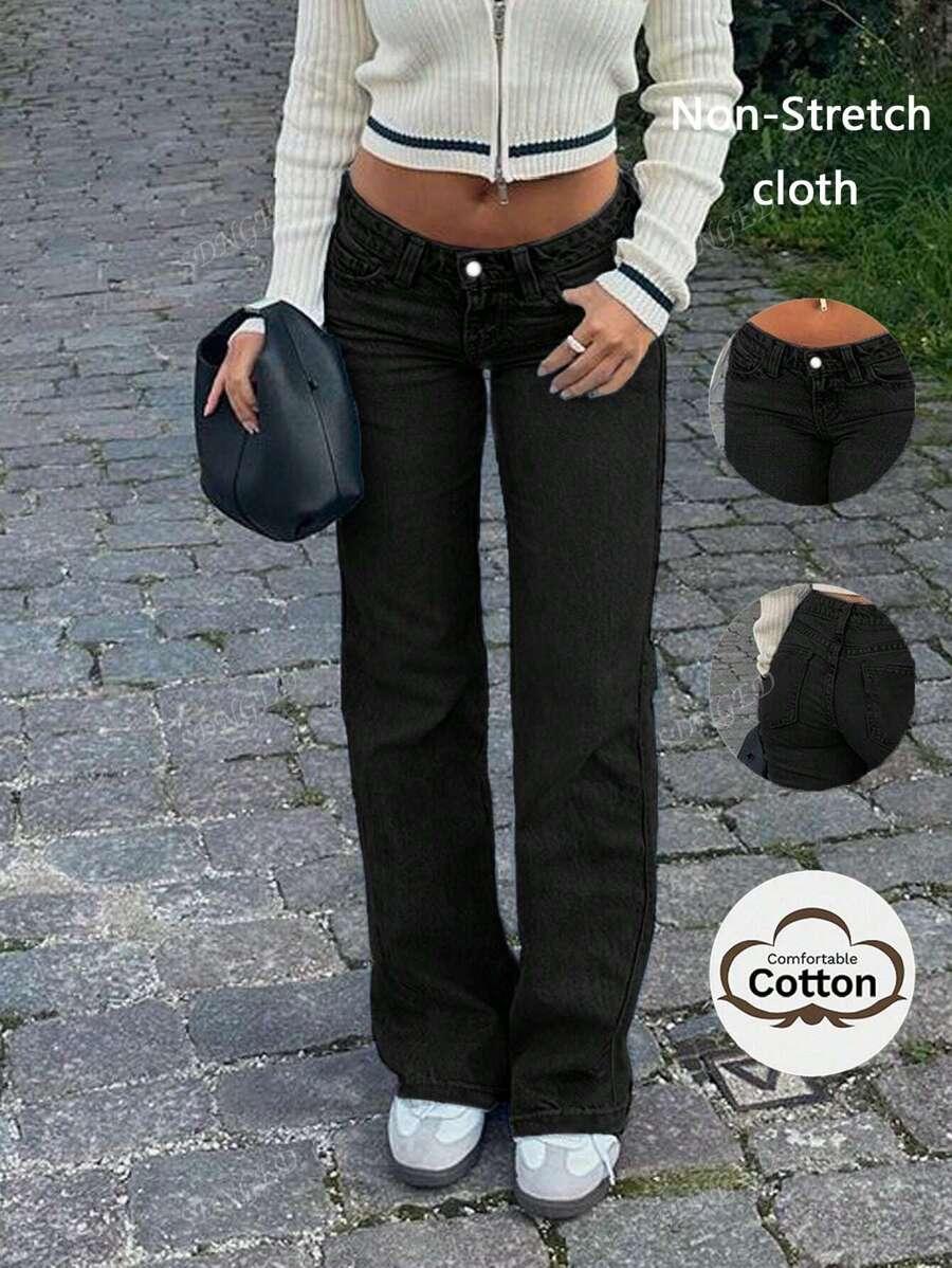CZARNE SPODNIE JEANS