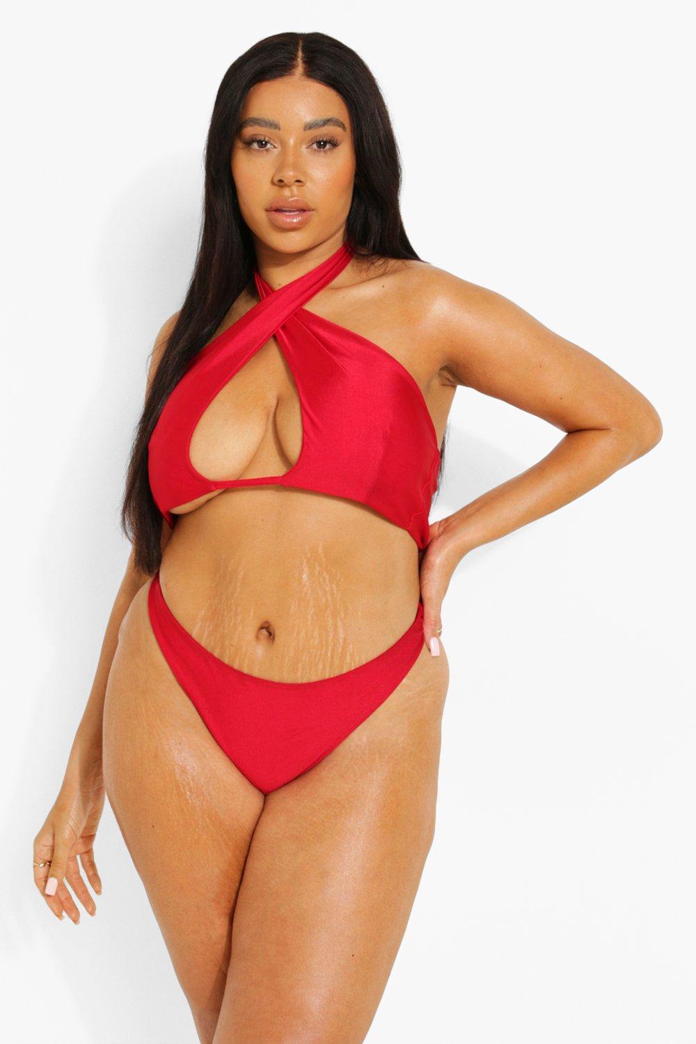czerwony komplet bikini 