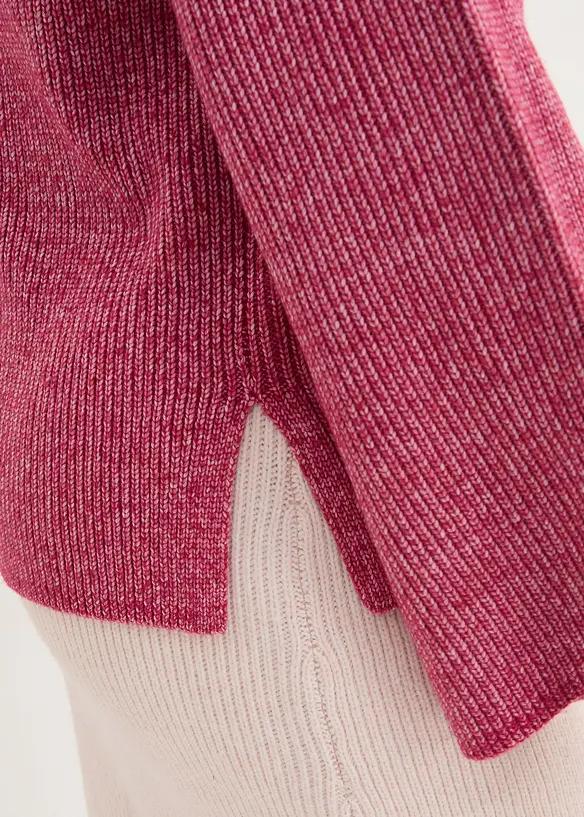SWETER DAMSKI OKRĄGŁY DEKOLT LUŹNY FASON