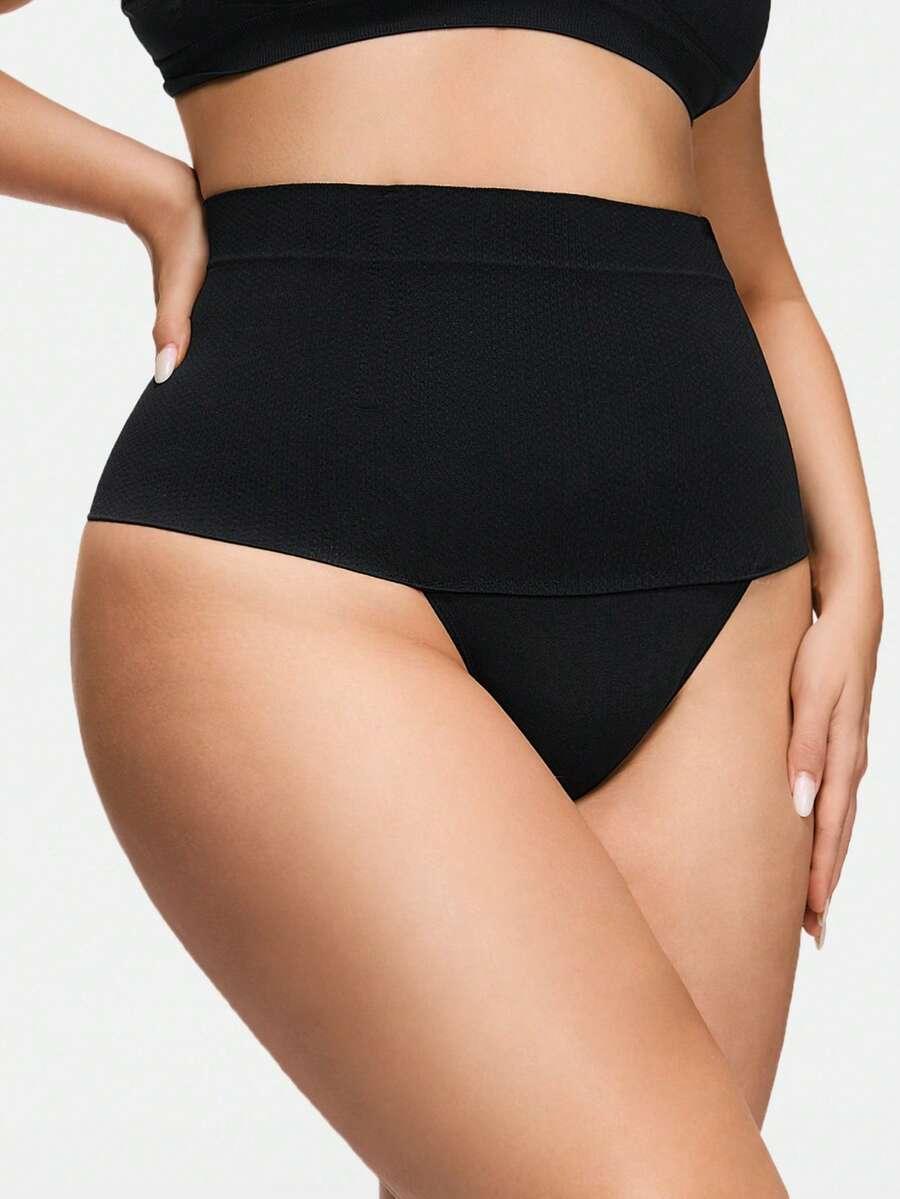 modelujące BEZSZWOWE czarne majtki wysoki stan