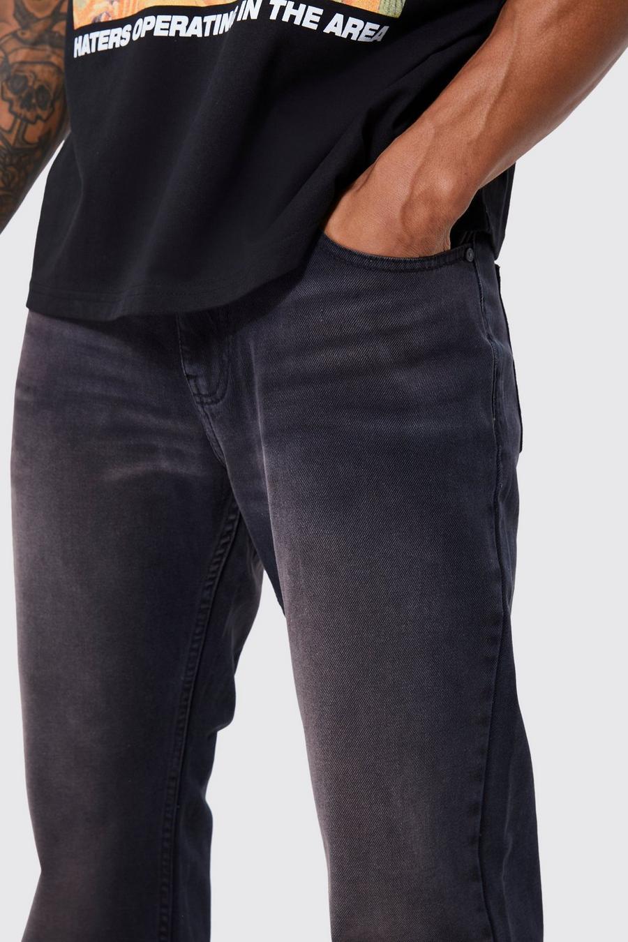 szare spodnie baggy jeans wash effect
