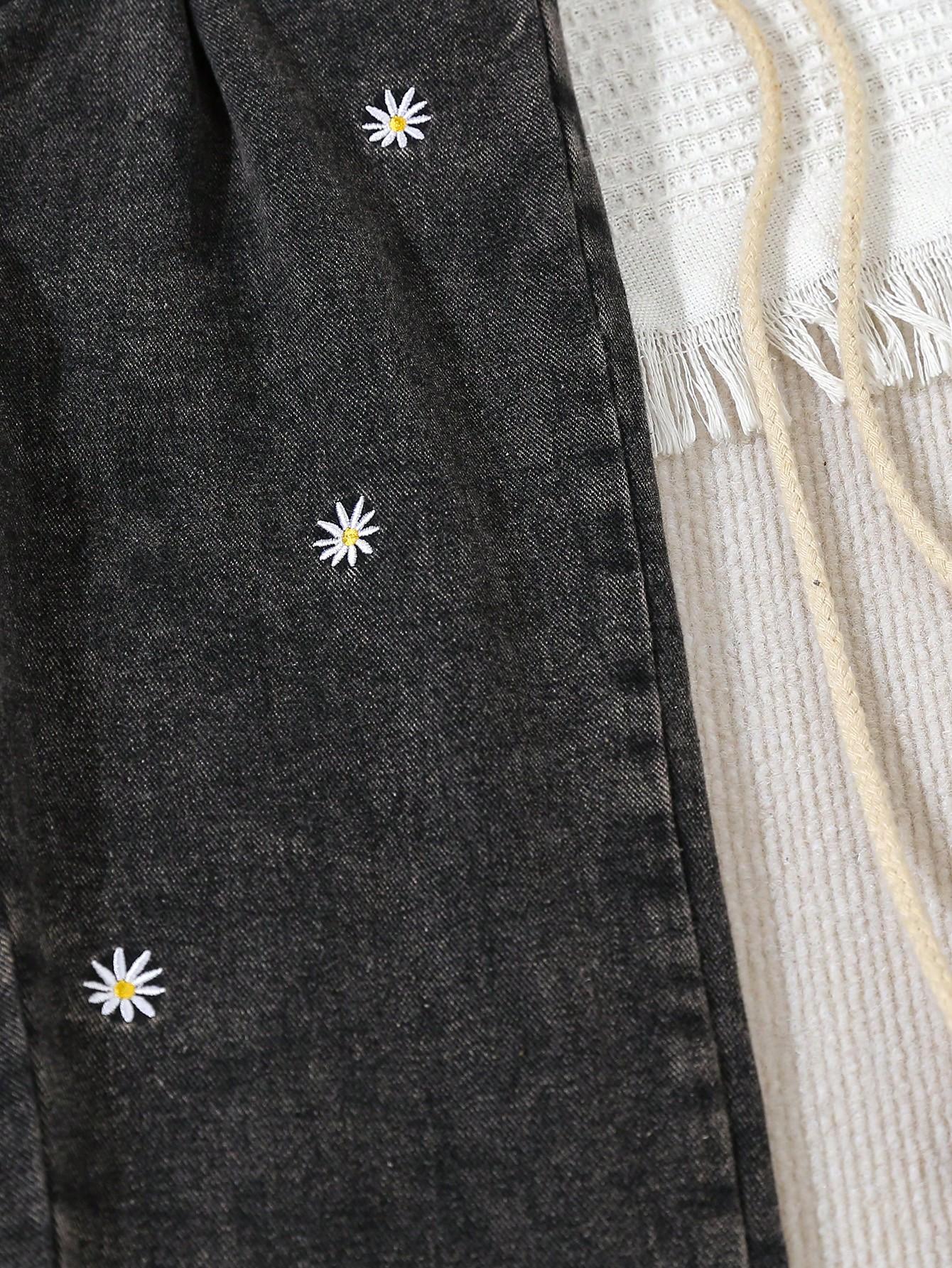 CZARNE SPODNIE JEANS HAFT