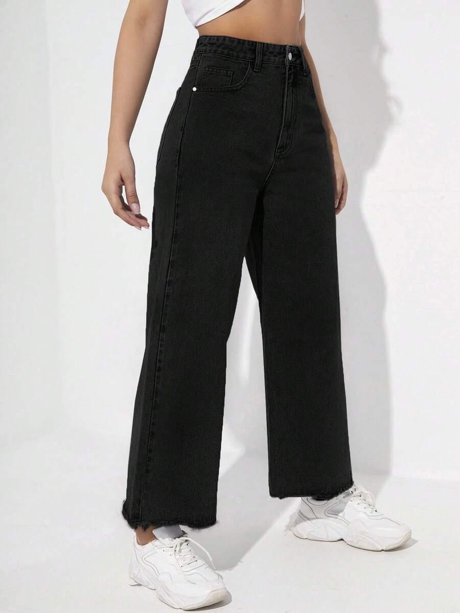 CZARNE SPODNIE JEANS 