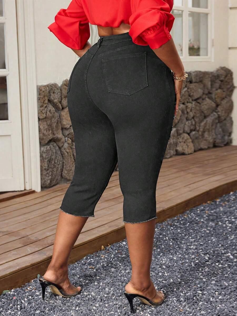 spodnie rybaczki jeans ripped