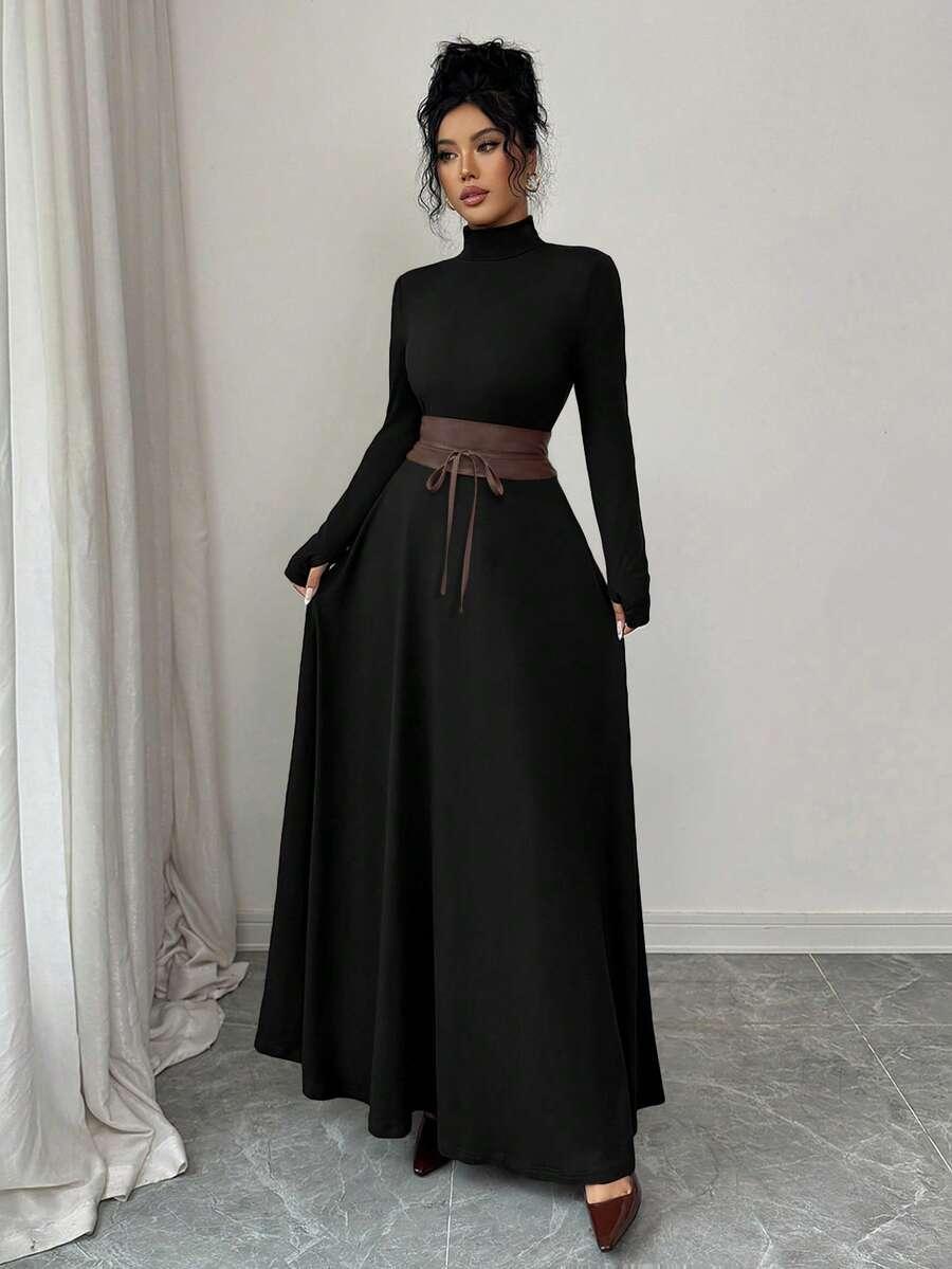 czarna maxi sukienka