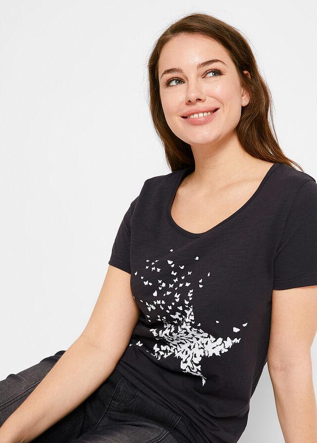 CZARNY T-SHIRT PRINT