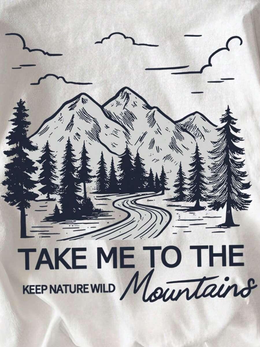biały t-shirt nadruk góry