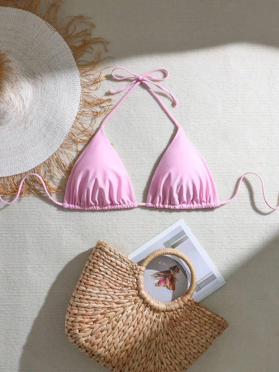 RÓŻOWA GÓRA OD BIKINI WIĄZANIE