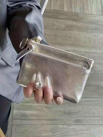 srebrna portmonetka zip 
