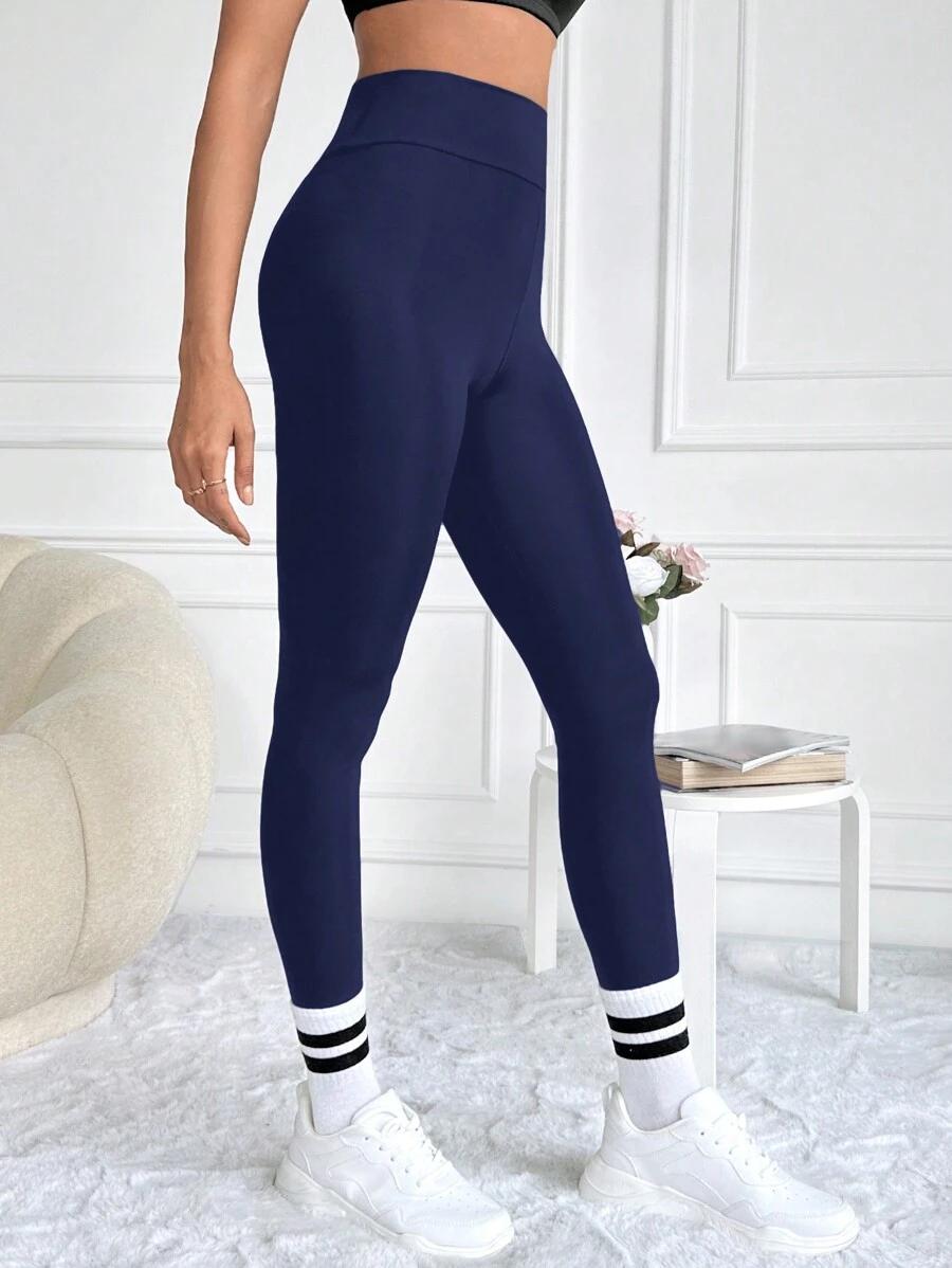 GRANATOWE LEGGINSY WYSOKI STAN 